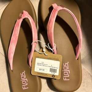 NWT Flojos Pink Metallic Sandals